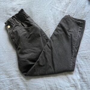 Zara Black Mom-Jean paper-bag jeans - Sz M
